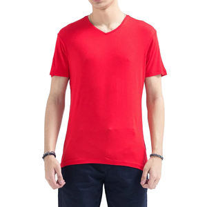 T-shirt décontracté pour homme à col en V, manches courtes, coton léger, respirant, séchage rapide, gym, streetwear, t-shirts pour homme - Product Image 5