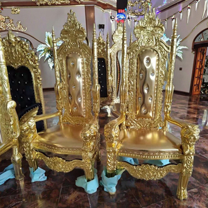 Chaise royale de luxe pour la mariée et le marié, chaise de trône bon marché, chaise de mariage moderne dorée pour les événements de mariage, les hôtels, les salons, les appartements - Product Image 4
