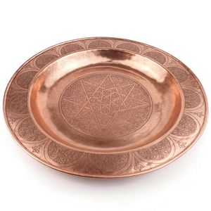 Plateau de service rond en métal plaqué or style royal, vaisselle de mariage, centre de table d'hôtel, assiette de présentation, décoration intérieure, hôtel - Product Image 4