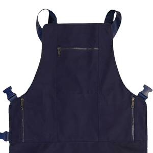 Cape de coiffure pleine longueur en tissu résistant avec poches zippées bleu foncé - Product Image 2