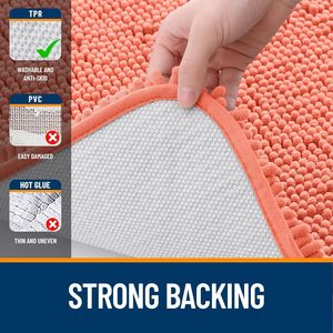 Tapis de bain en chenille extra doux 30x20, séchage rapide, lavable en machine, avec dos en caoutchouc pour salle de bain - Product Image 3