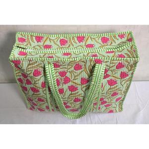 Bolso Tote Acolchado de Algodón con Estampado Floral, Bolso de Hombro con Cremallera, Bolso de Mano para Mujer, Bolso de Compras Estilo Boho Hecho a Mano - Product Image 5