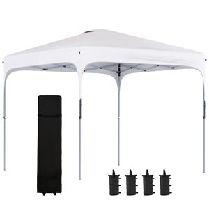 Gazebo Portatile 8x8 con Borsa per il Trasporto con Ruote e 4 Sacchi di Sabbia, Altezza Regolabile - Product Image 1
