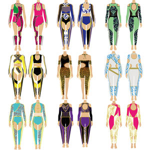 Uniformes de majorette de sublimación para mujer, sexys, de alta calidad, para práctica de baile, manga larga, tallas grandes. - Product Image 6