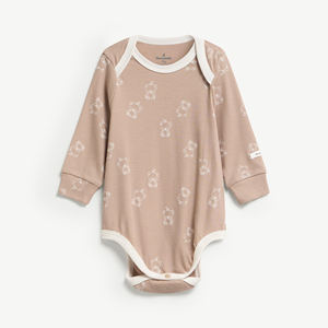Body de Bebé de Manga Larga con Estampado de Oso, en Tejido Rib de Lyocell y Spandex, para Recién Nacidos, Unisex, ODM Vietnam - Product Image 1