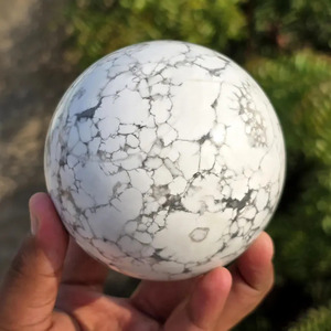 Polished Howlite <b>Sphere</b> Natural <b>Crystal</b> Globe Art Collectible Feng Shui Decor - Product Image 1