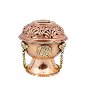 Quemador de Incienso Floral de Latón y Cobre Hecho a Mano con Tapa Ventilada, Ecológico y Duradero para Aromaterapia, Yoga, Meditación y Espiritualidad - Product Image 3