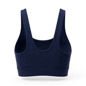 Sujetador deportivo azul real para mujer, sin aros, copa completa, espalda cruzada, de punto, de secado rápido, para todas las estaciones, estilo deportivo - Product Image 2