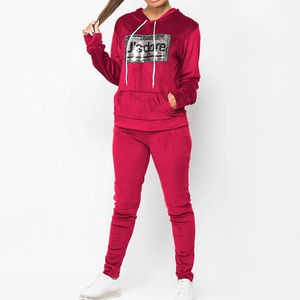 Survêtement d'hiver personnalisé en velours avec strass pour femme, style streetwear, avec pantalon en velours coton - Personnalisable - Product Image 6