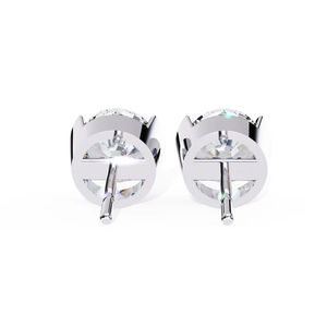 Pendientes de Moissanita Redondos Brillantes de 7mm con Engaste Único, Joyería Fina, Regalo para Mujer - Product Image 4