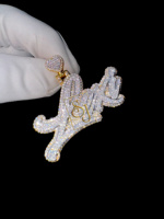 Collier personnalisé en argent massif 925 pour homme, style hip-hop, avec initiales en écriture cursive, pendentif en forme de cœur, diamant moissanite, breloques fines