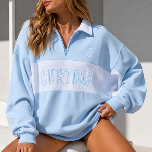 Women's Hoodie Fleece Lined Warm Half-<b>Zip</b> Sweatshirt Printed Technics Outdoor Fitness Loose Top Quick Dry 100% Cotton Asymmetric - Product Image 3