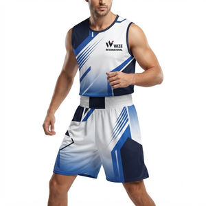 Kit d'uniforme de boxe le plus vendu, en coton respirant à 100 %, ensemble personnalisé de gilet et short de boxe - Product Image 1