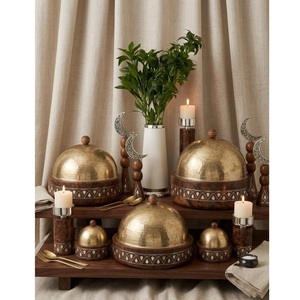 Ensemble de casseroles en céramique faites à la main avec couvercle en bois, style bohème, plat de service rond, réchauffe-plats durable et isolé - Product Image 6