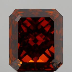 Diamant de laboratoire CVD de 3,63 ct, coupe coussin idéale, couleur orange brun foncé fantaisie, pureté VS1, certifié IGI - Product Image 1