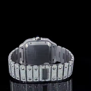 Relojes de Pulsera de Lujo con Diamantes Moissanite para Hombre, Estilo Hiphop, Personalizados, de Alta Calidad, con Movimiento de Cuarzo, Edición Limitada - Product Image 3