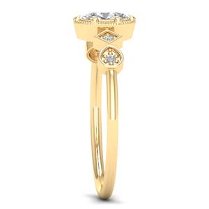 แหวนหมั้นเพชรโมอิสซาไนต์ทรงรี REYES หรูหรา น้ำหนัก 0.53 กะรัต สำหรับผู้หญิง ทำจากเงินแท้ 925 ชุบทองคำขาว ดีไซน์สวยงาม - Product Image 3
