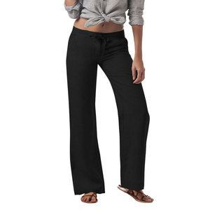 Women's Black <b>Straight</b> <b>Leg</b> Woven <b>Cargo</b> Pants High Waist Zipper Fly Casual Full Length Solid Color Regular Fit Breathable Pants - Product Image 6