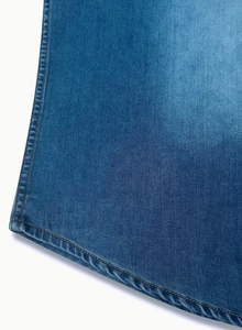Chemise en jean pour homme TRIBON SPORTS, manches longues, couleur unie, délavage moyen, coton respirant, coupe ajustée, col rabattu, surpiqûres décontractées - Product Image 3