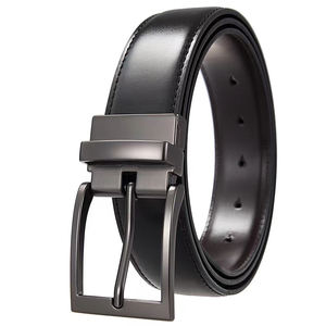 Ceinture en cuir véritable avec boucle à ardillon de luxe, logo personnalisé, couleur blanche, ceinture décontractée pour homme - Product Image 6