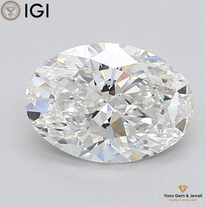 Magnifique bijou central, diamant de laboratoire CVD certifié IGI, 2,50 carats, pureté VVS1, couleur D, taille ovale - Product Image 1