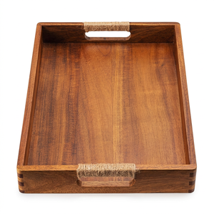 Plateau de service en bois fait main, sur mesure, OEM, ODM, pour table basse, organisateur, plateau décoratif en bois pour la maison DECORYUG - Product Image 2