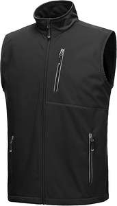 Chaleco sin Mangas para Hombre, para Golf, Viajes y Senderismo, Chaleco Ligero con Bolsillos, Chaqueta sin Mangas de Tejido Softshell para Correr - Product Image 3
