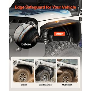 Set di Parafanghi in Acciaio Compatibili per Jeep JL/JLU 2/4 Porte 2018-2024, Protezioni Anteriori e Posteriori per Fuoristrada - Product Image 3