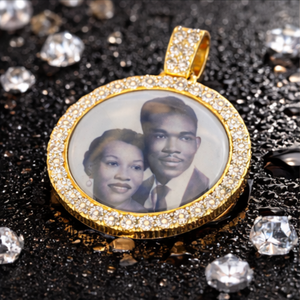 Customized Iced 925 Silver Gold Plated Geometric Tikli Setting Moissanite Photo Pendant Necklace Men's Hip Hop <b>Memory</b> Jewelry - Product Image 5