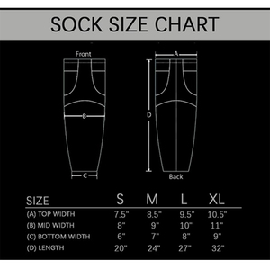 Chaussettes de hockey rayées bleu marine avec bandes rouges et blanches, respirantes, pour équipe adulte - Product Image 2