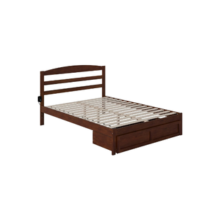 Cama con plataforma y librero LED de madera de pino maciza tradicional TNT Jessica, tamaño Queen, duradera, 47 pulgadas, Binh Duong - Product Image 1