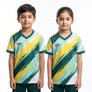 Camiseta Deportiva con Cuello en V y Estampado por Sublimación para Niños, Ropa Deportiva Unisex para Niños y Niñas, Tops Casuales, Proveedor de Prendas Personalizadas al por Mayor - Product Image 1