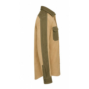 Chemise Western Homme Ignifuge en Coton Haute Qualité 2027 - Chemise de Soudure Robuste Triple Couture Design Vert Tan avec Boutons Pression Nacrés - Product Image 5