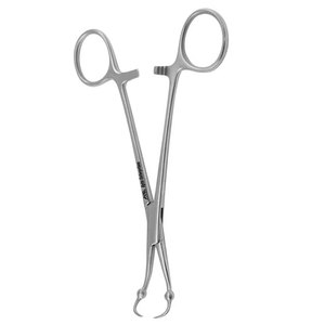 Pinzas de acero Roeder para huesos pequeños con pinza perforadora, utilizadas para sujetar toallas, paños quirúrgicos y tejidos. - Product Image 1