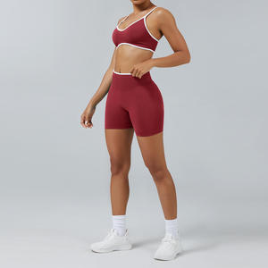 Women’s High Elastic Yoga Suit Detachable Chest <b>Pad</b> Peach Hip Shorts Solid Seamless Lightweight Breathable Plus Size Front - Product Image 6