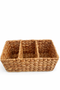SEKAT 3 Handwoven Water Hyacinth Storage <b>Basket</b> With Compartments Natural Organizer Box Multipurpose Desk Organizer Home Decor - Product Image 3