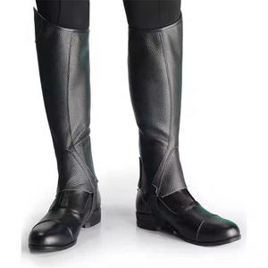 Protège-jambes d'équitation en cuir de vachette texturé de qualité supérieure pour hommes et femmes, couvre-jambes de cavalier - Product Image 3