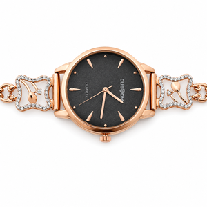 Montre bracelet pour femme en argent sterling 925, résistante à l'eau, cadran noir, accent cristal, mouvement à quartz, élégante, bijoux de mode haut de gamme - Product Image 3