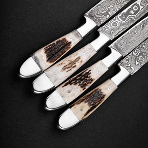 Ensemble de couteaux de chef en acier Damas de qualité supérieure, 4 pièces, style japonais, lame tranchante, manche en acier inoxydable ambidextre, couteau de cuisine - Product Image 6
