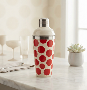 Shaker à cocktails durable au design fonctionnel, finition émaillée à pois, parmi les shakers à cocktails les plus vendus, fabriqué par un fabricant indien - Product Image 3