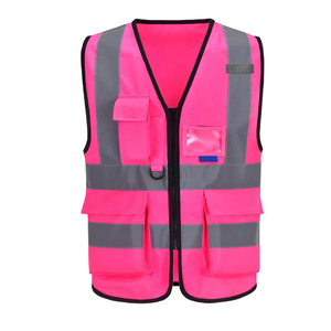 Chaleco de alta visibilidad, tela de malla de poliéster, tiras reflectantes duraderas, ropa de trabajo de seguridad para trabajadores en carretera, reflectante - Product Image 1