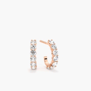 Pendientes de Aro de Oro Sólido de 10K con Baño de Rodio, Diamantes Cultivados en Laboratorio Certificados por IGI, Corte Brillante, 0.69 CTW, Lujosos para Boda, Joyería Fina para Mujer - Product Image 1