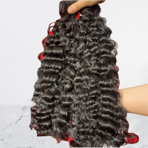Extensiones de Cabello Humano con Doble Trama a Máquina, 100% Cabello Remy, Paquetes de Cabello Grueso, Duradero y de Color Negro Natural - Product Image 1