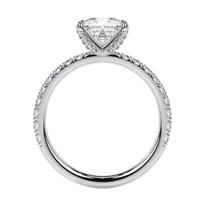 Anillo de compromiso con diamante cultivado en laboratorio de corte marquesa y banda de boda curva a juego en oro blanco de 10k/14k/18k - Product Image 4