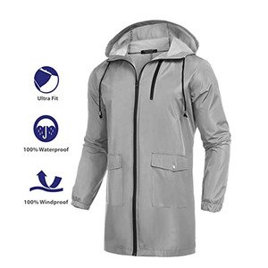 Manteau de pluie long classique personnalisé imperméable pour homme avec capuche dissimulée et trou de ventilation arrière coupe-vent - Product Image 2
