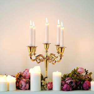 Ensemble élégant de porte-bougie et de pot à bougie dorés, ornement décoratif pour la table de la maison, pour mariage, Pâques, Saint-Valentin, à prix avantageux - Product Image 4