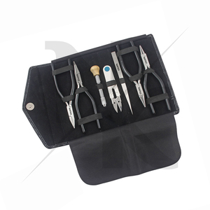 Kit de herramientas para abalorios de joyería, 7 piezas: Cadena, Cadena curvada, Alicates de punta plana y redonda de 150 mm, Tornillo de banco, Pinzas para abalorios de 8 pulgadas y Cortahilos - Product Image 2