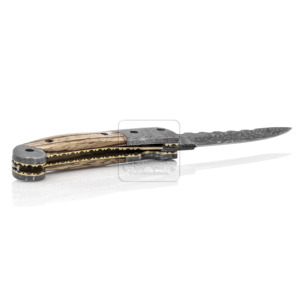 Handmade Damascus Steel Folding Knife DD-FK-523 Zebra Wood Handle 180mm Overall Length Hot Selling Outdoor Survival Hunting - Product Image 3