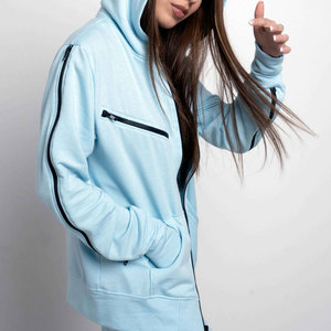 Sweat à capuche en polaire color block pour femme, style streetwear professionnel, nouvelle collection 2026 - Product Image 5
