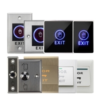 Botón de salida para puerta, interruptor de liberación, abridor con luz LED NO/COM/NC para sistema de control de acceso, entrada táctil